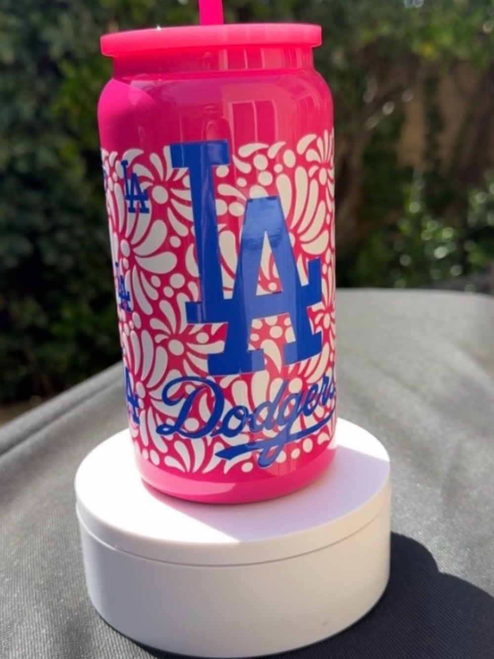 Pink Floral Logo Tumbler